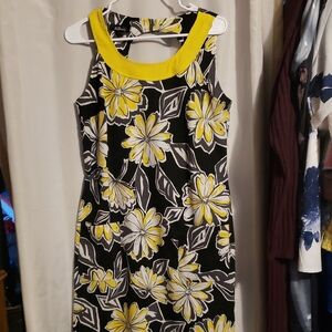 AGB Dress with Yellow and Black Floral Design